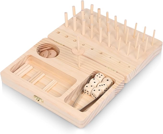 Wooden Pegboard for Finger Dexterity, 36-Hole Wooden Hand Therapy Peg Board with Finger Exercise Tools, Occupational Therapy Toys for Adults to Improve Fine Motor Skills and Hand-Eye Coordination