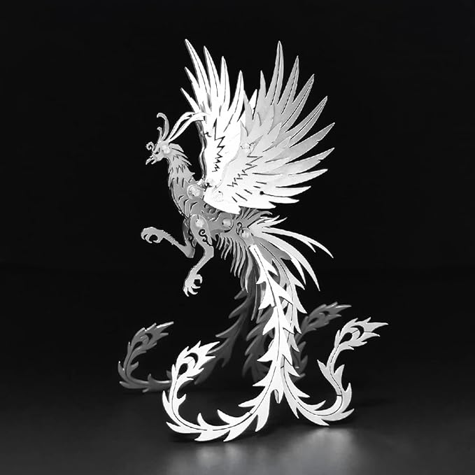 FILASLFT 3D Metal Model Kits, Mechanical Undead Bird 3D Metal Puzzle,Steel Mythology Animal Series DIY Brain Teasers Simple 3D Puzzles Home Decor Art Craft Gifts Toys for Adult