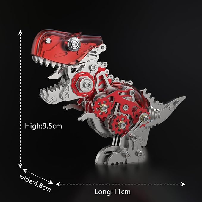FILASLFT 3D Metal Puzzles for Adults,3D Metal Model Kits Mechanical Dinosaur Model Tyrannosaurus Rex,Steel 3D Puzzles Stainless Steel Ornaments for Adults Home Decor Art Craft Gifts Toys.
