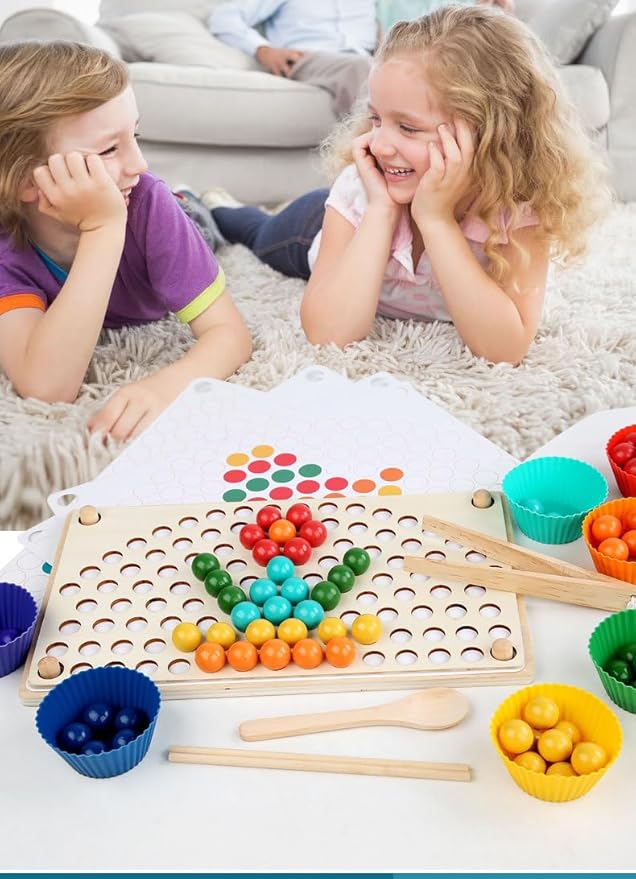 Toddler Montessori Sensory Educational Color Sorting Toys for Ages 3 Year Old Girl Boys Gifts Preschool Learning Activities Stacking Fine Motor Toys for Toddlers