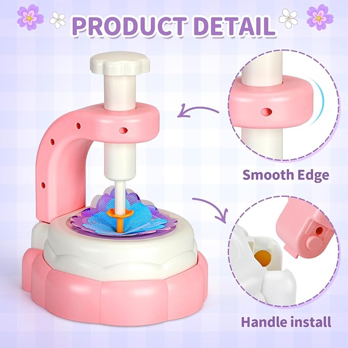 HahaGift DIY Fabric Flower Bouquets Toys - Arts and Crafts for Kids Age 4-6-8, Pressed Flowers Making Kit for Girls Toys 4-6-8, Craft Kits for 4 5 6 7 8 9 10 Year Old Girl Birthday Gifts