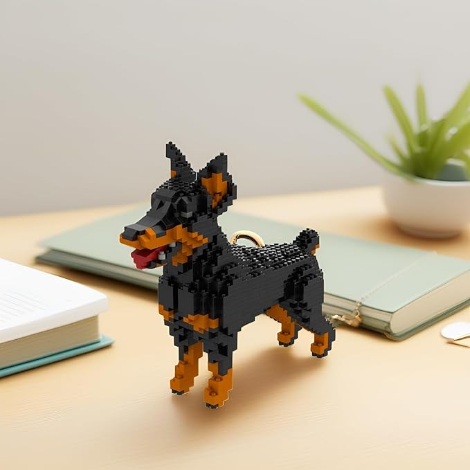 Larcele Micro Building Blocks Animal Set, DIY Mini 3D Building Toy Bricks,957 Pieces KLJM-05(Dobermann)