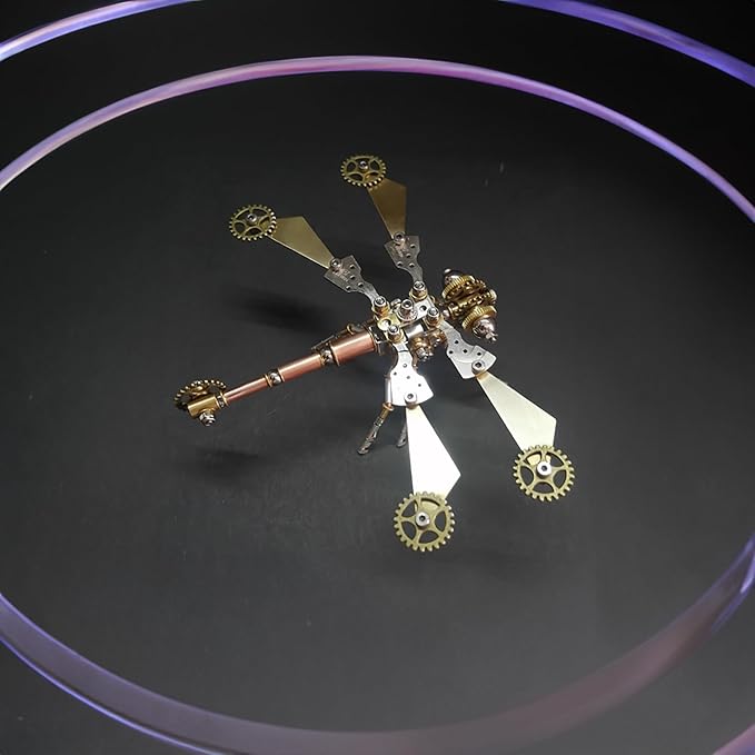Steampunk Metal Insect Bug Mechanical DIY Kits Puzzle Mechanical Dragonfly Model Handmade Personalized Gifts Adult Craft Kits(Gear Dragonfly)