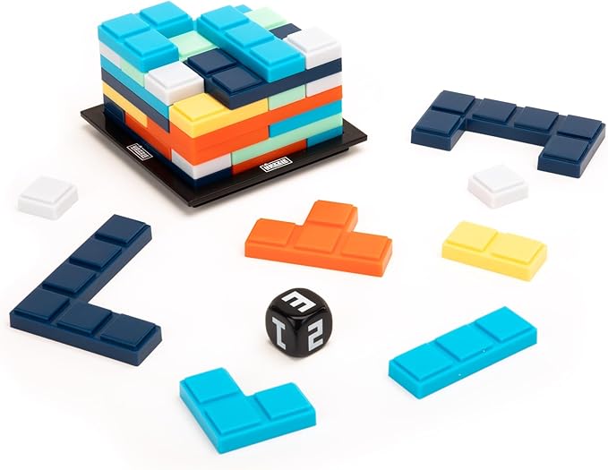 Educational Insights Upzzle - Strategic Stacking Board Games for Kids, Teens & Adults, 2 Player Vertical Puzzle Building Challenge, 3D Brain Teaser, Family Game Night Activities & Gifts for Ages 7+