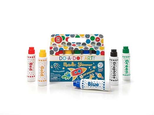 Kids Washable Dot Art Markers - New Metallic Shimmer Paint Daubers Non-Toxic For Children, Toddlers Preschool and Kindergarten Teachers The Original Dot Markers By Do A Dot Art!, Made in the USA
