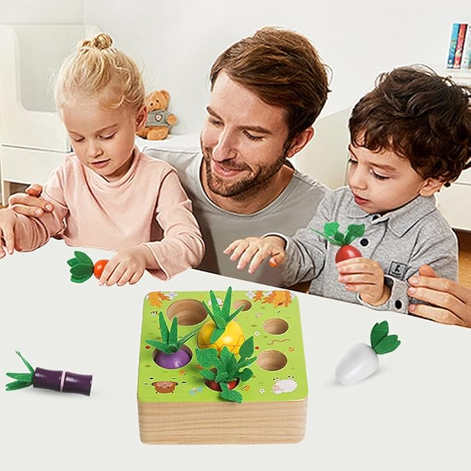 Wooden Montessori Learning Toys for 3+ Years Kids - Toddler Learning Toys with Shape Color Sorting Stacking Toys Wooden Puzzles Easter Basket Stuffers Gift for Toddler Boys Girls