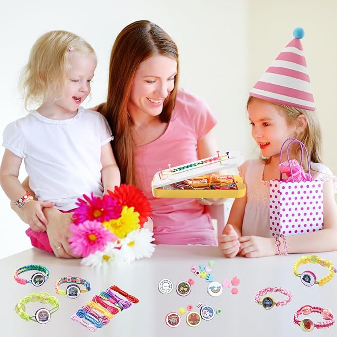 QDGMXIV Bracelet Making Kit for Girl 7 8 9 10 11 12 Year Old, Arts and Crafts Kid Gifts for Birthday
