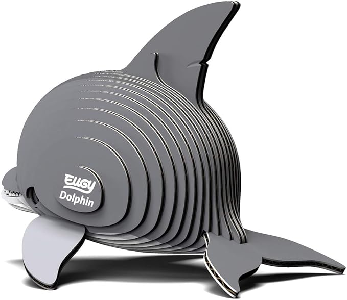 Eugy Dolphin 3D Puzzle, 25 Piece Eco-Friendly Educational Toy Puzzles for Boys, Girls & Kids Ages 6+