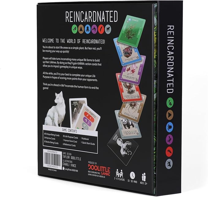 Reincardnated A Turn-Based Deck Drafting Card Game - Strategy Party Game for 2-6 Players on Family Game Night