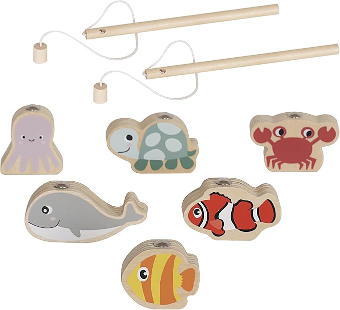 Wooden Activity Cube with Bead Maze, 7-in-1 Montessori Toys for 1+ Year Old Boys&Girls,Kids Educational Learning Toys for Toddlers Age 1-2,Under The Sea Adventure Cube with Fishing Game&Shape Sorter