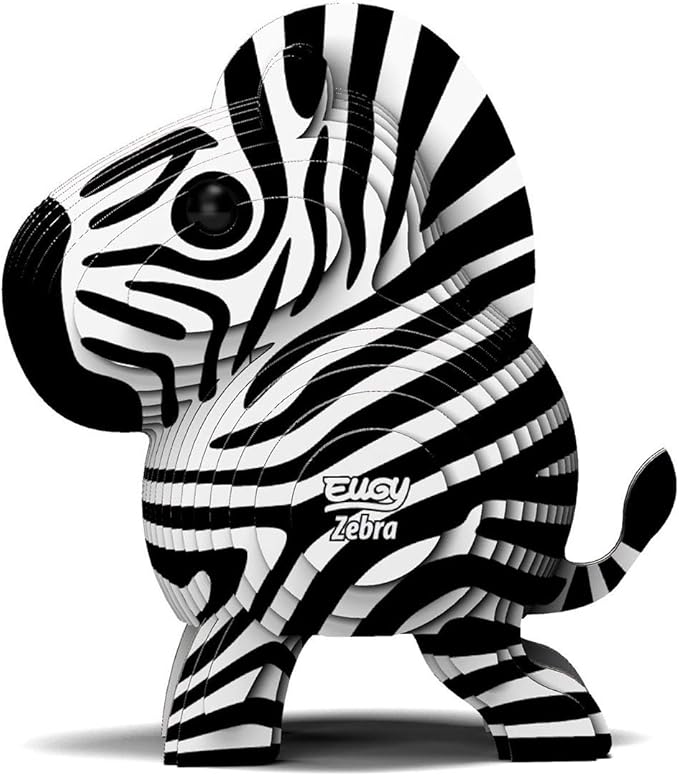 Eugy Zebra 3D Puzzle, 26 Piece Eco-Friendly Educational Toy Puzzles for Boys, Girls & Kids Ages 6+