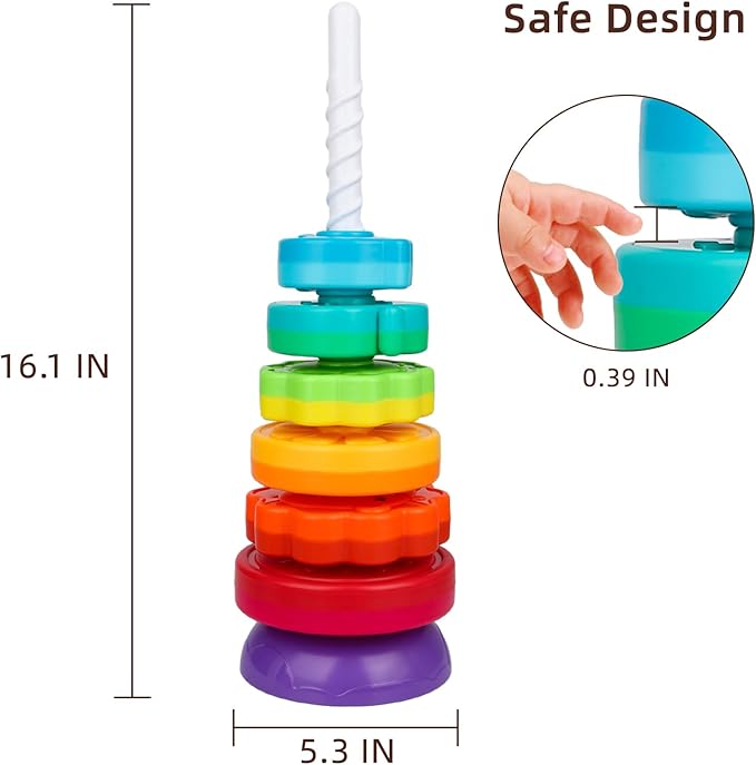 Montessori Toys for 1+ Year Old, Educational Stacking Spinning Baby Toys, Learning Toys Sensory Toys for Toddlers 1-3, Christmas Birthday Easter Gift for Babies 12-18 Months