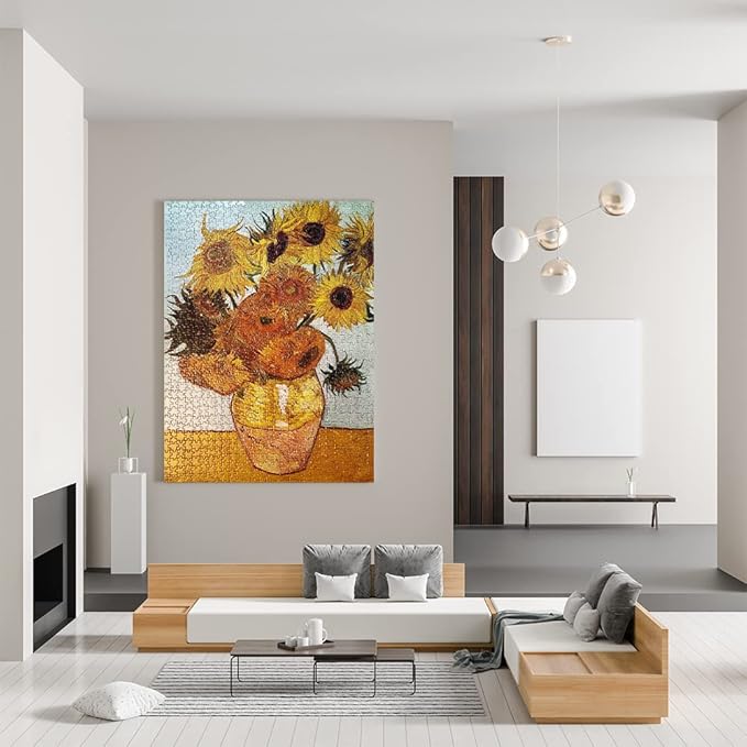 MaxRenard Game Jigsaw Puzzle 1000 Pieces and Up for Adult Toy Fine Art Collection Sunflowers by Vincent Willem Van Gogh