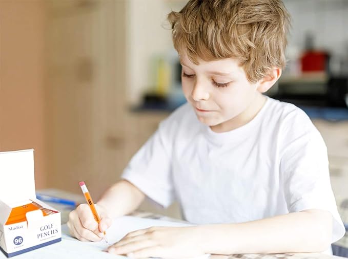 Madisi Golf Pencils With Eraser, #2 HB Half, 3.5" Mini, Pre-Sharpened, 96 Count