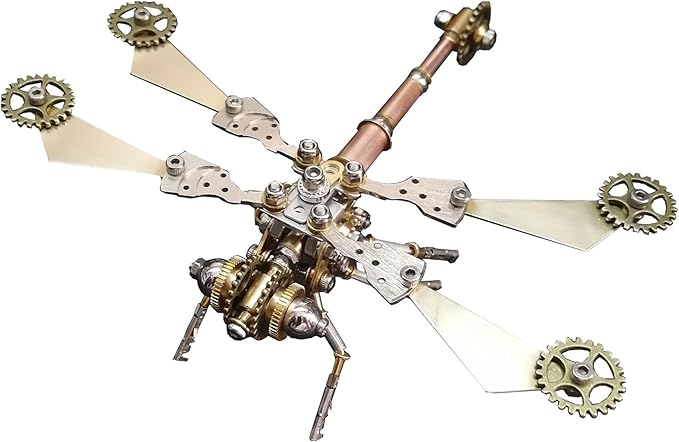 Steampunk Metal Insect Bug Mechanical DIY Kits Puzzle Mechanical Dragonfly Model Handmade Personalized Gifts Adult Craft Kits(Gear Dragonfly)