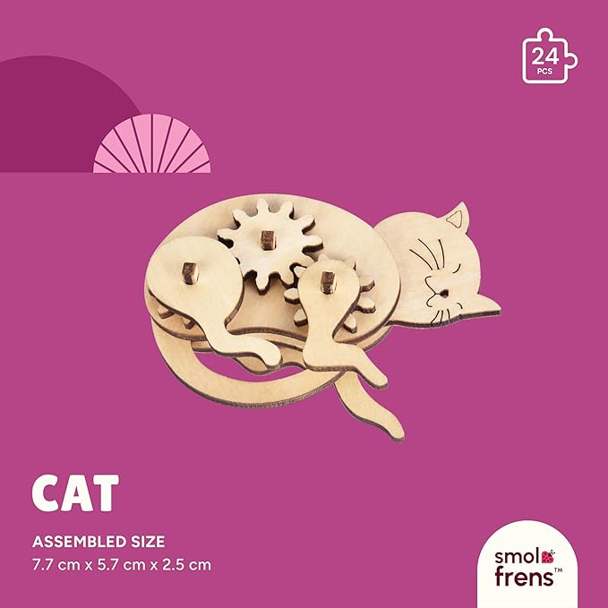 Wooden Animal Puzzles for Ages 8+, 5 Pack 3D Wooden Puzzles, STEM Kits for Kids & Adults, Wood Crafts Model Kits, STEM Toys, DIY Art Projects, Educational Gifts Toys, Party Favors - City Frens