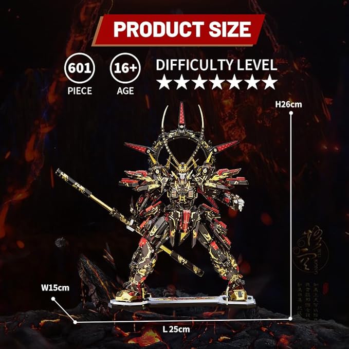 Piececool 3D Metal Puzzles for Adults, Monkey King Model Kits DIY Model Building Kits Challenging Brain Teaser 3D Puzzles DIY Assembling Crafts Best Gfits Home Decor