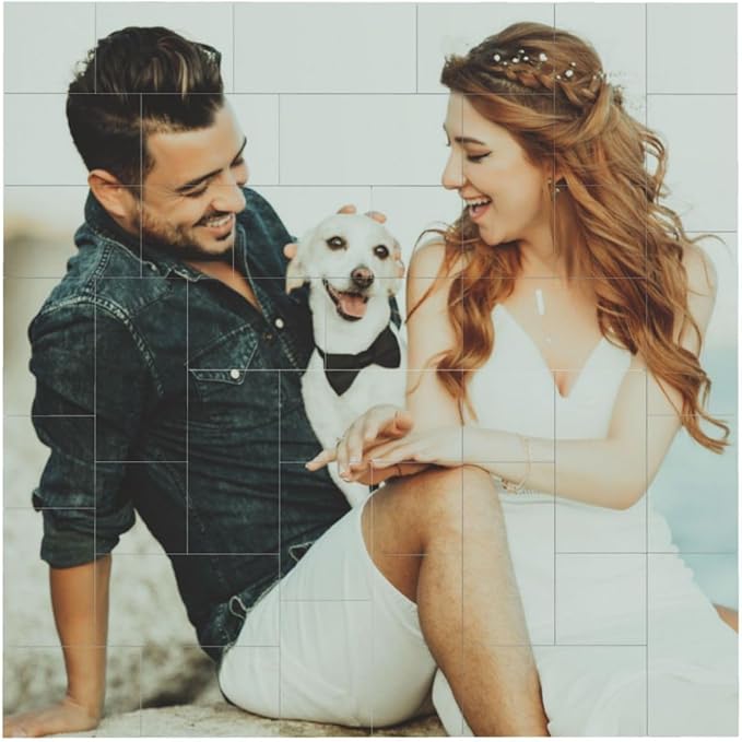 Custom Building Brick Personalized Photo Block Puzzle Valentines Day Gifts Building Block Family Portrait Photograph DIY Gifts for Women, Men,Kids Horizontal Shaped Brick Puzzle (Horizontal Shaped)