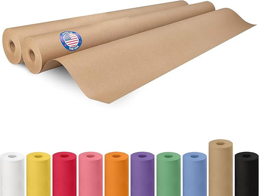 Brown Paper Roll 36" x 1800" (150 feet), Pack of 2 - USA-Made Brown Packing Paper 50lb Thickness for Moving, Shipping, Crafts/Arts - 100% Recycled Natural Wrapping Material by IDL Packaging