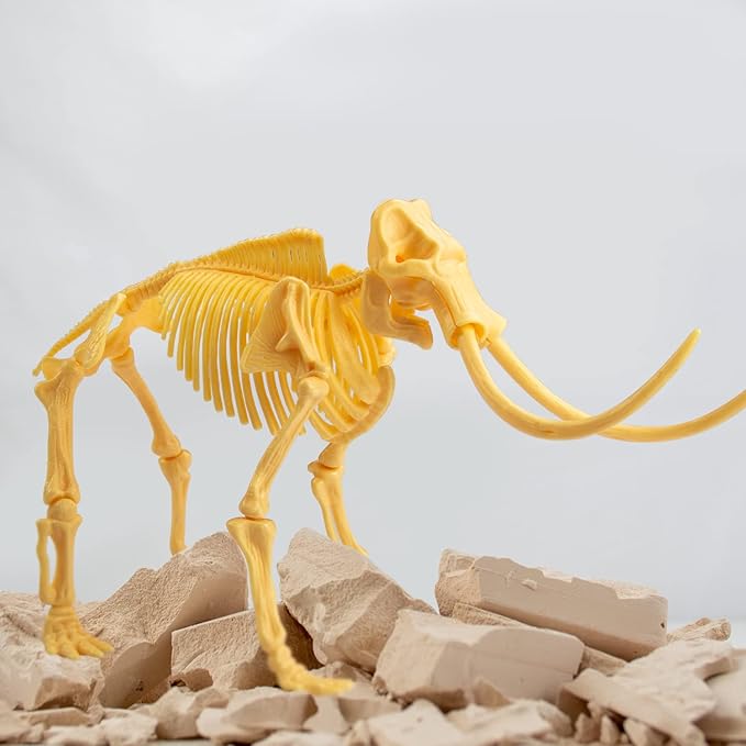 Science4you - Mammoth Fossil Digging Kit for Kids +6 Years - Excavate and Assemble 17 Mammoth Fossils - Ideal Dinosaur Excavation Kit Toy, Archeology and Paleontology Sets for Kids Age 6+