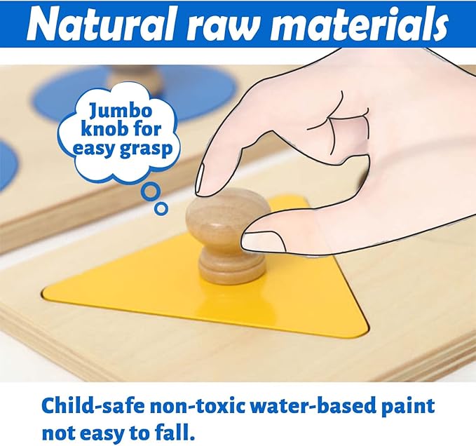 Montessori Shape Puzzle for Toddlers 1-3 - Learning Color & Shape Sorter,Baby Puzzles 12-18 Months with Jumbo Knob,Educational Toys Gifts for Boys and Girls (Multiple Shape Puzzles/Circle Puzzle)