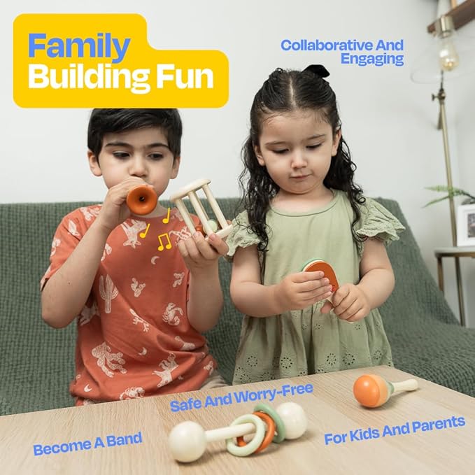 Musical Instruments Set - Montessori Music Toys - Musical Set for Toddlers - Montessori Toys - Toddler Musical Instruments - Montessori Musical Toy Set by Playfully