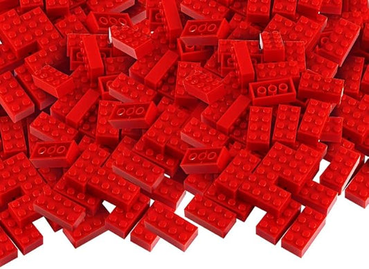 Feleph 320 Pieces 2x4 Red Bricks Parts Building Blocks Classic Creative Play Set Toy Accessories Compatible with 3001 Major Brick Brands (Red)