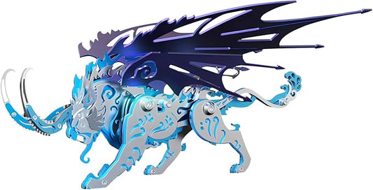 3D Metal Puzzles for Adults,3D Metal Model Kits Mechanical Qiong Qi Blue,Steel 3D Puzzles Stainless Steel Ornaments for Adults Home Decor Art Craft Gifts Toys