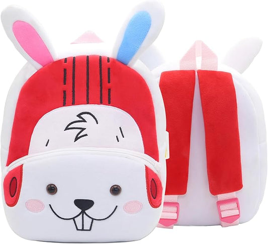 MATMO Toddler Backpack for Girls, Cute Cartoon Little Plush Baby Backpack Baby Toy Bag (Rabbit)