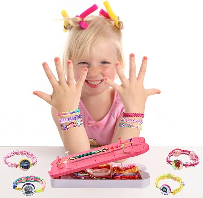 QDGMXIV Bracelet Making Kit for Girl 7 8 9 10 11 12 Year Old, Arts and Crafts Kid Gifts for Birthday