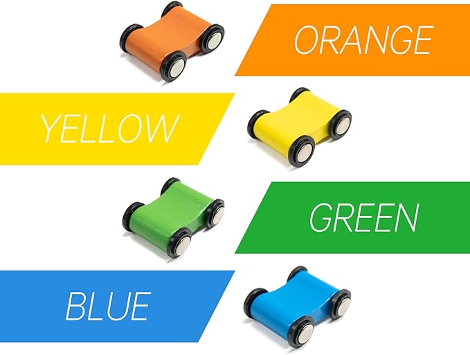 Wood City Wooden Car Ramp Racer Toy Vehicle Set with 4 Mini Cars & Race Tracks, Toddler Toys for 1 2 3 Years Old, Montessori Cars Toys Birthday Gift for Kids Boys and Girls