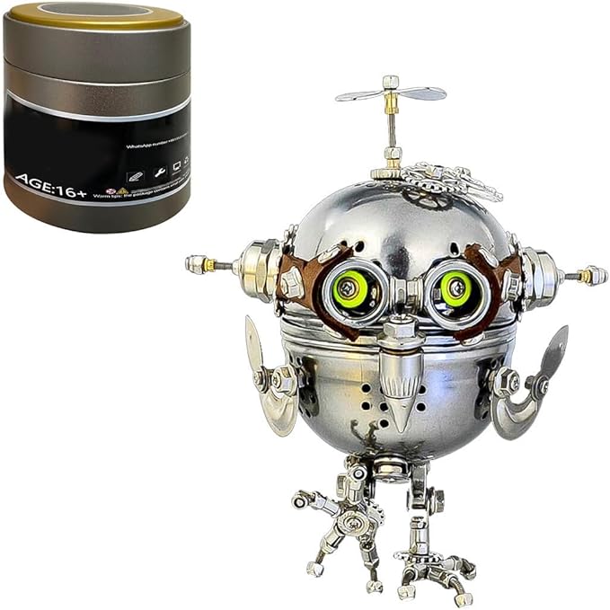 3D Metal Puzzle Kits - 110+PCS DIY Mechanical Steampunk Owl Egg Assembly Model, Creative Desktop Ornament for Adults & Teens