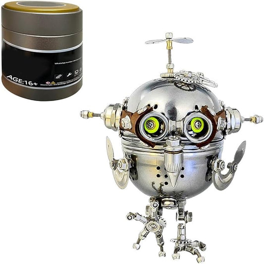 3D Metal Puzzle Kits - 110+PCS DIY Mechanical Steampunk Owl Egg Assembly Model, Creative Desktop Ornament for Adults & Teens