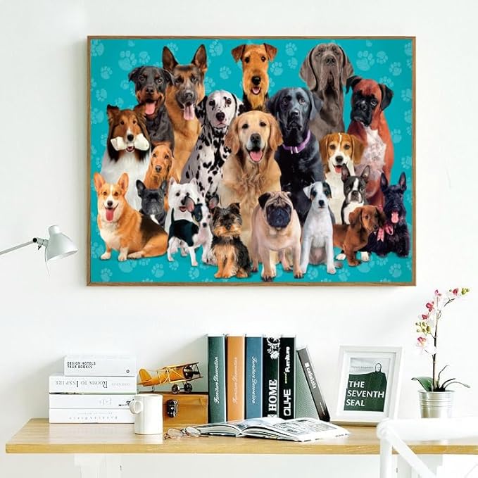500 Piece Puzzles for Adults Pet Dogs 20.5 x 15 Inch 500 Piece Jigsaw Puzzles for Kids Adults Puzzles 500 Pieces for Adults Holiday Educational Challenge Toy