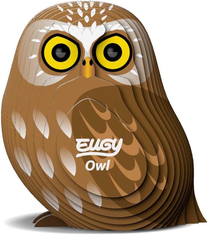 Eugy Owl 3D Puzzle, 24 Piece Eco-Friendly Educational Toy Puzzles for Boys, Girls & Kids Ages 6+