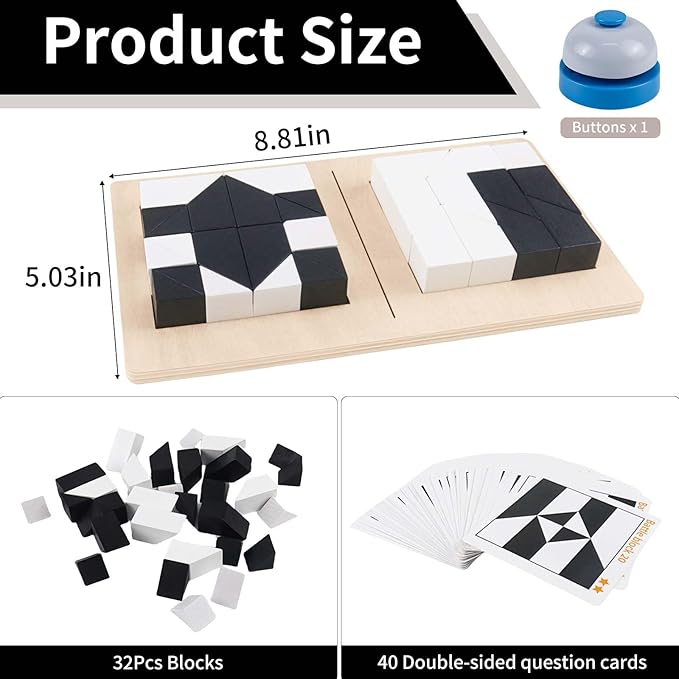 Brain Teaser Puzzles, Block Puzzle, Battle Blocks Game, 40 Challenge, Teens, IQ Test Mind Puzzle Toys, Birthday Gifts for Boys Girls, Best Gifts for Kids 3+