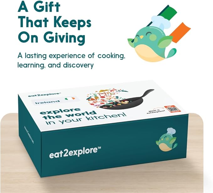 eat2explore Cooking Kits for Kids - Interactive & Educational Real Kids Cooking Kit with 3 Recipe Cards - (Ireland Edition)