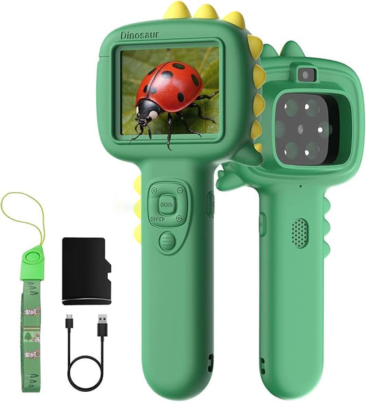 Microscope Camera for Kids Gifts Toys- Handheld Pocket Microscopes with 2.4" Screen and Autofocus - Mini Digital Educational Science Kit for Christmas Birthday for Age 3-5 5-7 8-12 Girls Boys (Green)