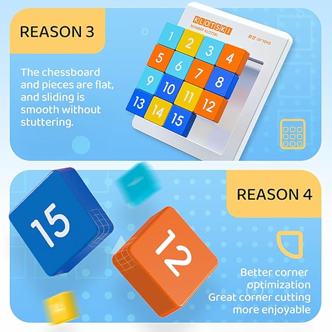 LiangCuber QY Toys Macaron Color 4x4 Klotski Puzzle Magnetic Sliding Number Puzzle,15-Digit Version ABS Brain Teasers Toy Tangram Jigsaw Intelligence (2024 Edition)