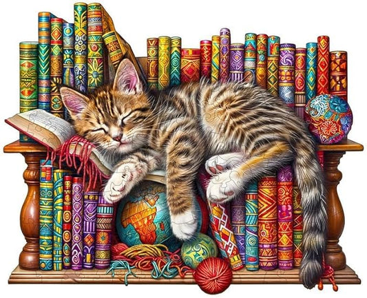 Jigfoxy Wooden Puzzles for Adults, Cat Wood Puzzles Adult, Unique Animal Shape Wooden Jigsaw Puzzles for Adults, Birthday Gifts for Puzzle Lovers, Family, Friend (XL-17.3 * 14in-450pcs)