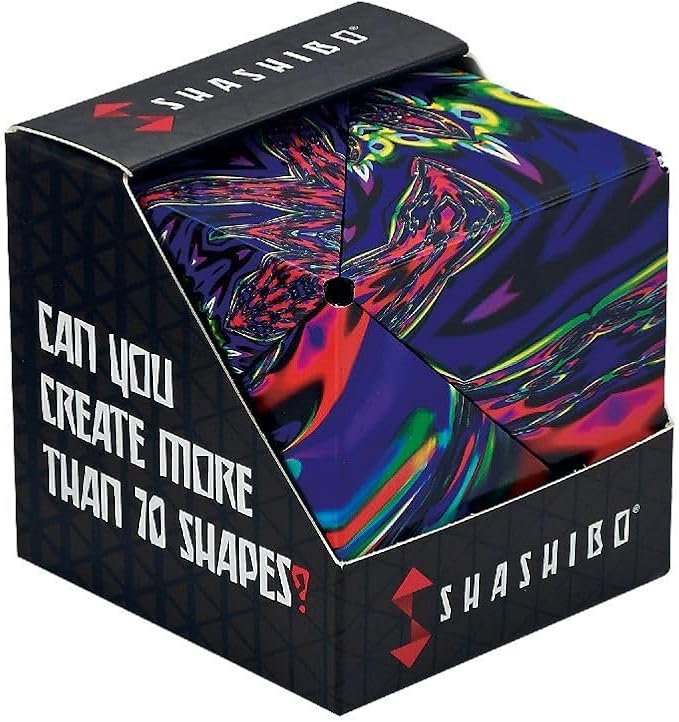 Shashibo Shape Shifting Box - Award-Winning Fidget Toy w/ 36 Rare Earth Magnets - Fidget Cube Transforms Into Over 70 Shapes, Sensory Toy Gift for Kids, Teens, and Adults (Chaos)