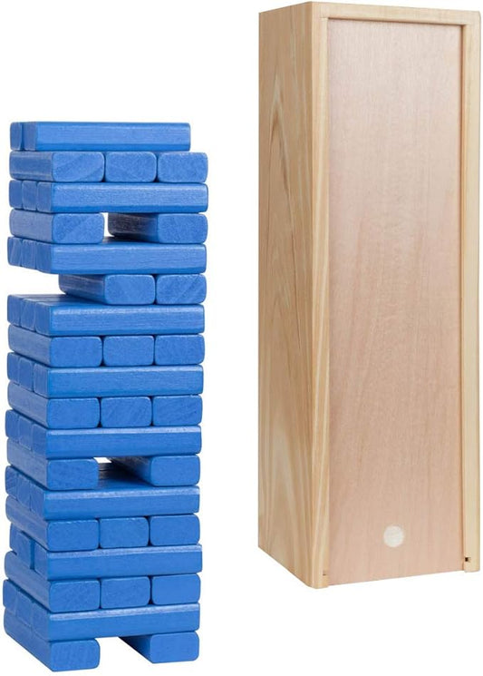 WE Games Wooden Block Stacking Party Game for Adults, Tumble Tower Wedding Guest Book Alternative, Tabletop Games, Includes Storage Case, 12 inches