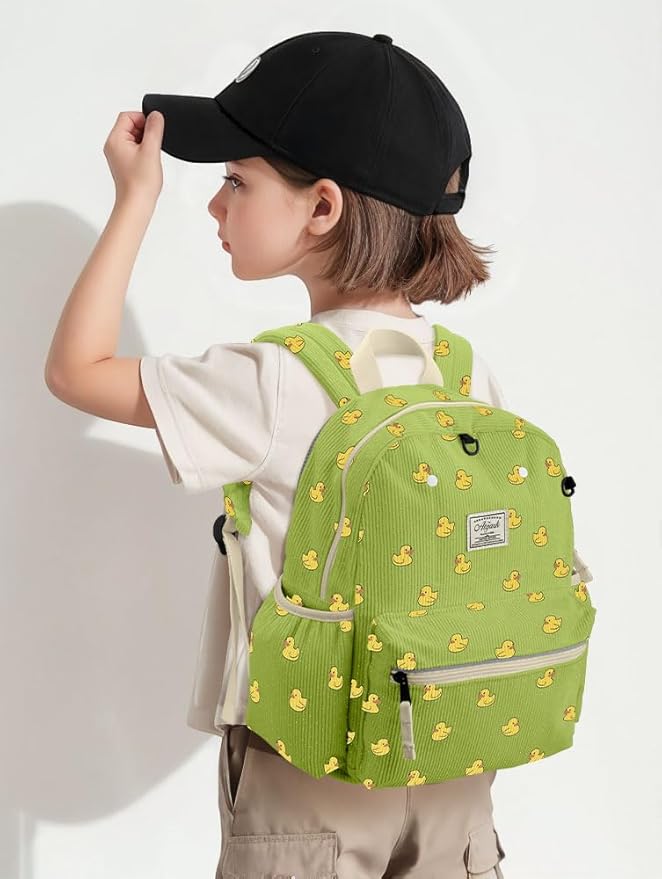 Corduroy Toddler Backpack for Boys 2-5: Preschool Backpacks for Girls 13.5" H Fit Folder