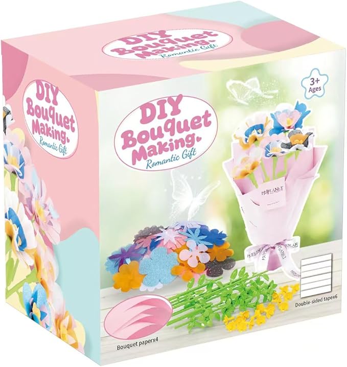 JUMP PASS BY DIY Fabric Flower Bouquets Toys Refill Kit - Arts & Crafts Toy Accessories-Flower Press Kit Accessories