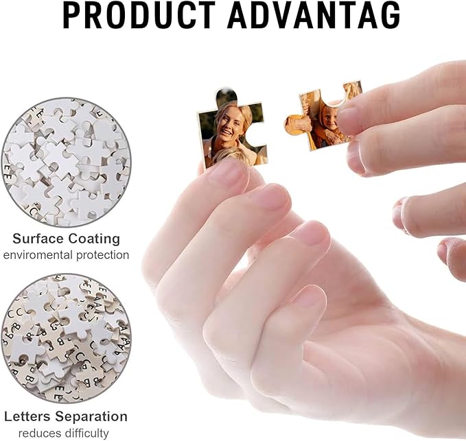 Custom Puzzle, Personalized Puzzle from Photos, Customized Puzzle 120/200/300/500/1000/1500 Pieces for Family, Christmas, Pet, Birthday, Wedding Gift