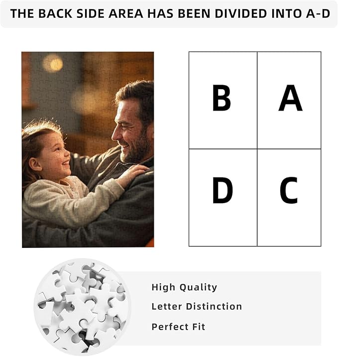 Custom Wooden Jigsaw Puzzles - 120/200/300/500/1000/1500 Piece Photo Gift Sets for Adults & Kids - Pet, Wedding, Family Memory Keepsake