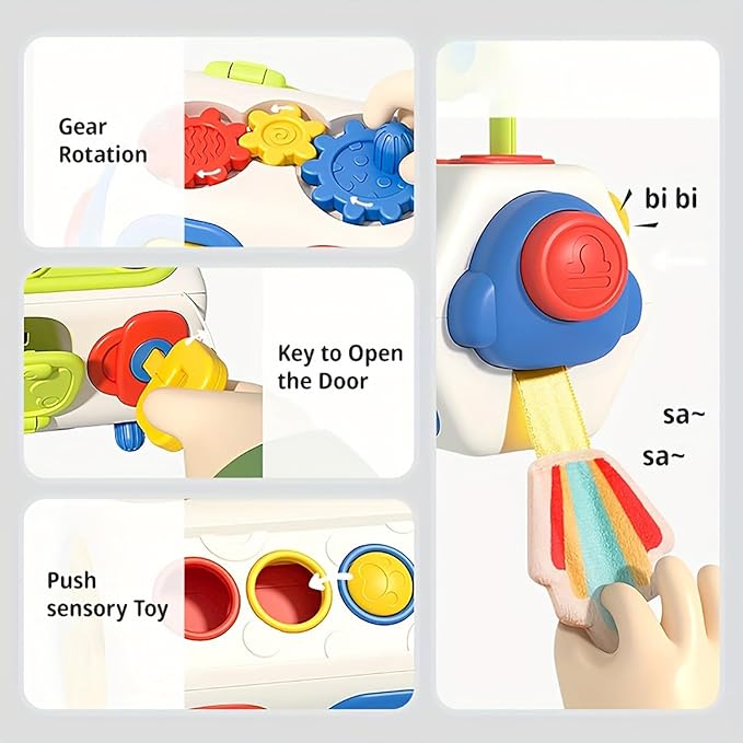 8 in 1 Toddler Travel Toys, Sensory Busy Toys for Child, Christmas Birthday Gift Shape Color Recognition Fine Motor Skills Game for Boys Girls 18 Month 1 2 Year Old Kids.