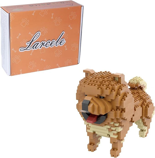 Larcele Micro Building Blocks Animal Set, DIY Mini 3D Building Toy Bricks,768 Pieces KLJM-05(Chow)