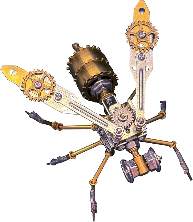 Steampunk Metal Insect Bug Mechanical Steampunk Sculpture Steampunk Mechanical Insect Clockwork 3D Steampunk Metal Puzzle Kits for Adults (Mechanical Wasp A)
