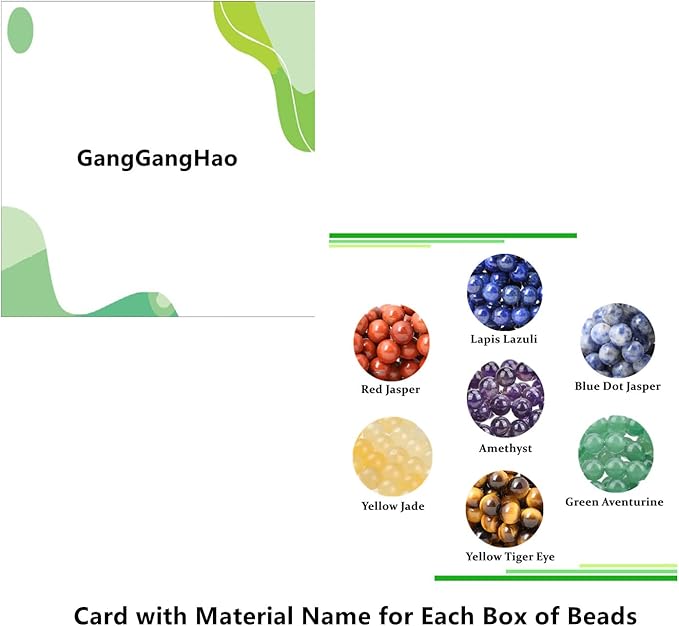 140pcs 7 Chakra Natural Stone Round Beads Crystals Energy Healing Genuine Real Stone DIY Charm Smooth Beading for Bracelet Necklace Earrings Jewelry Making(8mm,7 Chakra Color)